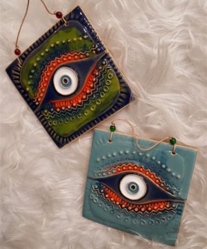 کاشی مربع چشم نظر طرح کشیده ۱۰*۱۰